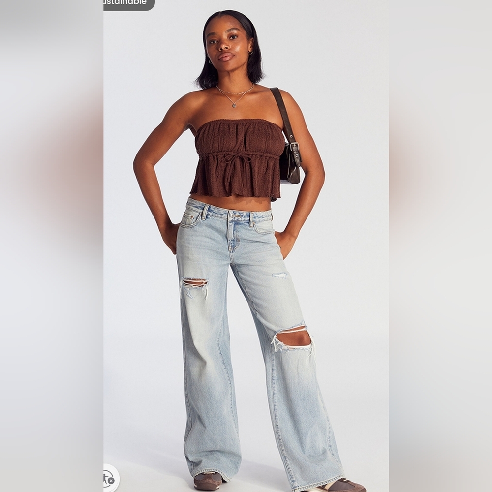 PacSun Light Blue Distressed Flare Jeans